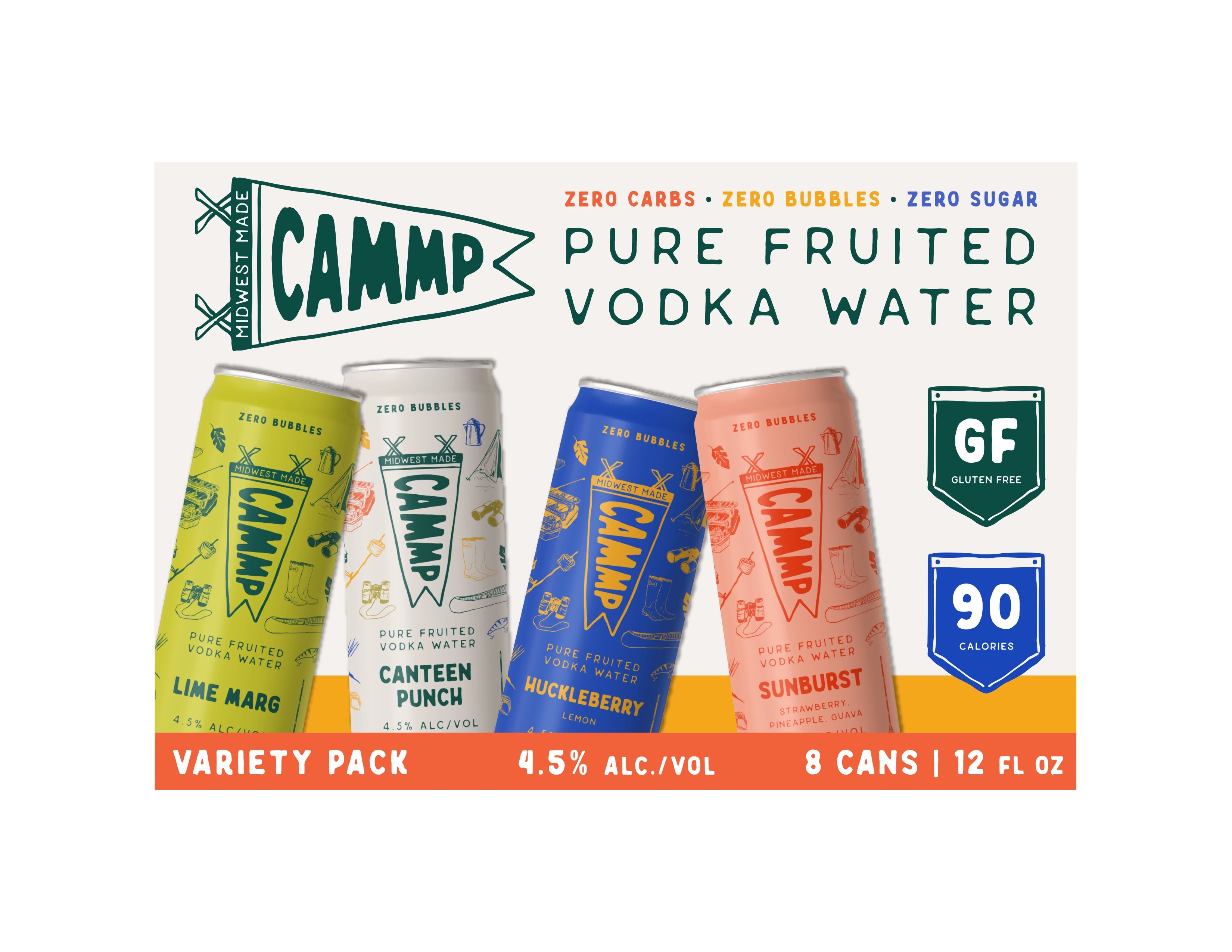 CAMMP Pure Fruited Vodka Water Variety Pack